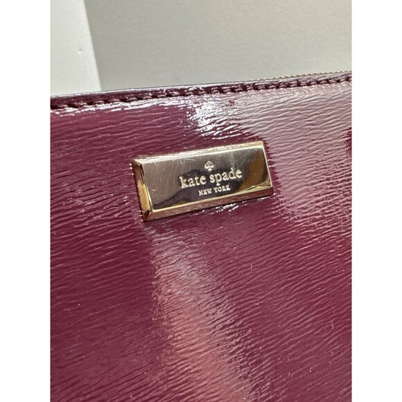 Kate Spade Lise Bixby Place Bag in Mulled Wine Patent Leather Berry Satchel Bag - Picture 2 of 15